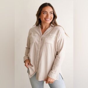 Carly Jean Los Angeles “Ari” Button Down Shirt, Size Small